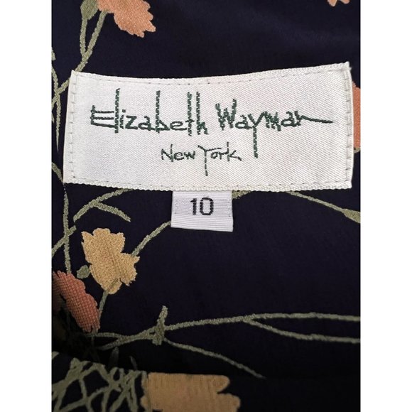 Elizabeth Wayman New York Blue‎ Square Neck Floral Dress Buttons Down Back 10 - Picture 2 of 12